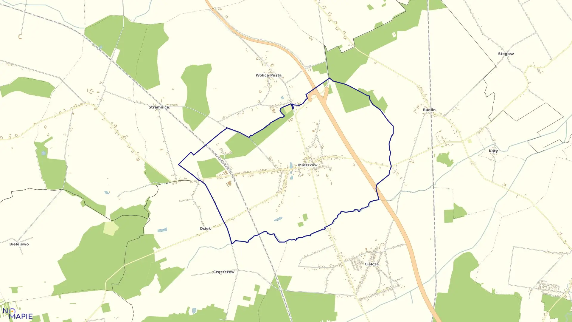 Mapa obrębu MIESZKÓW w gminie Jarocin