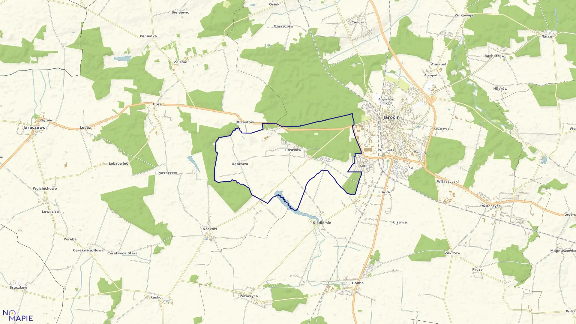 Mapa obrębu ROSZKÓW w gminie Jarocin